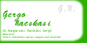 gergo macskasi business card
