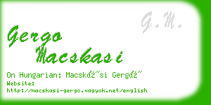 gergo macskasi business card